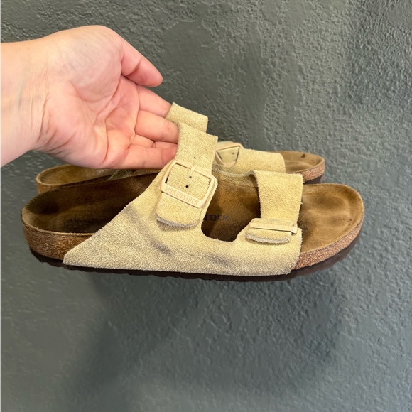 Birkenstock suede sandal in almond - Picture 1 of 3